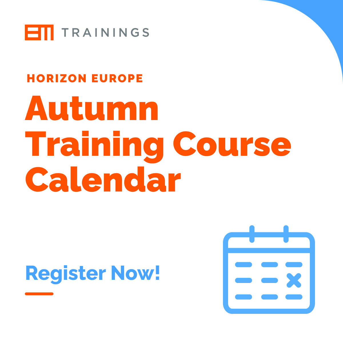 Autumn training course calender